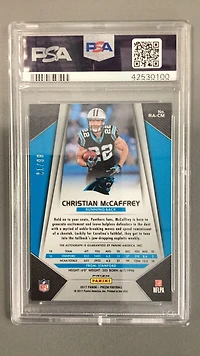 2017 Panini Prizm Rookie Autographs Cm Christian Mccaffrey Green Scope PSA 9
