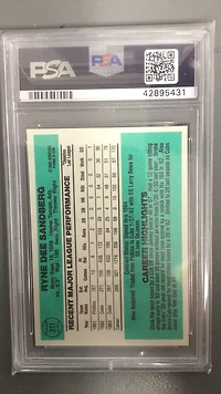 1984 Donruss 311 Ryne Sandberg PSA 10