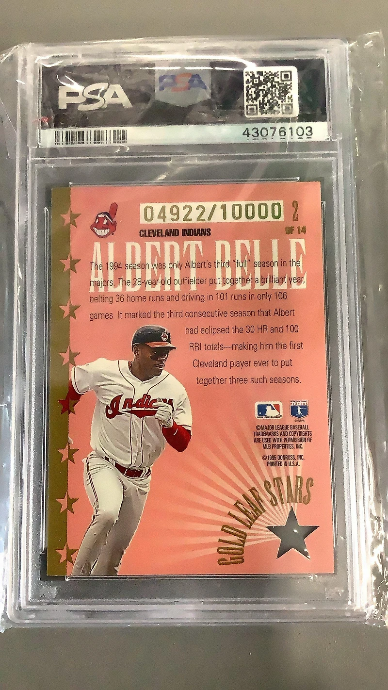 1995 Leaf Gold Stars 2 Albert Belle PSA 8