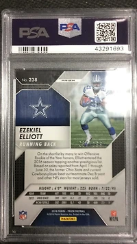 2016 Panini Prizm 238 Ezekiel Elliott Light Blue Prizm PSA 10
