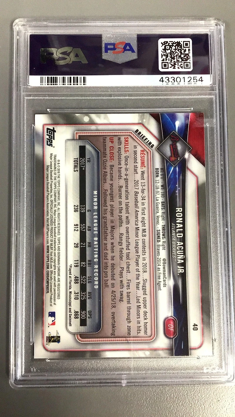 2018 Bowman Chrome 40 Ronald Acuna Jr. PSA
