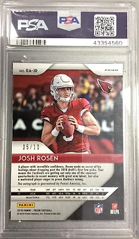 2018 Panini Prizm Rookie Autographs Jr Josh Rosen Gold Prizm PSA 9