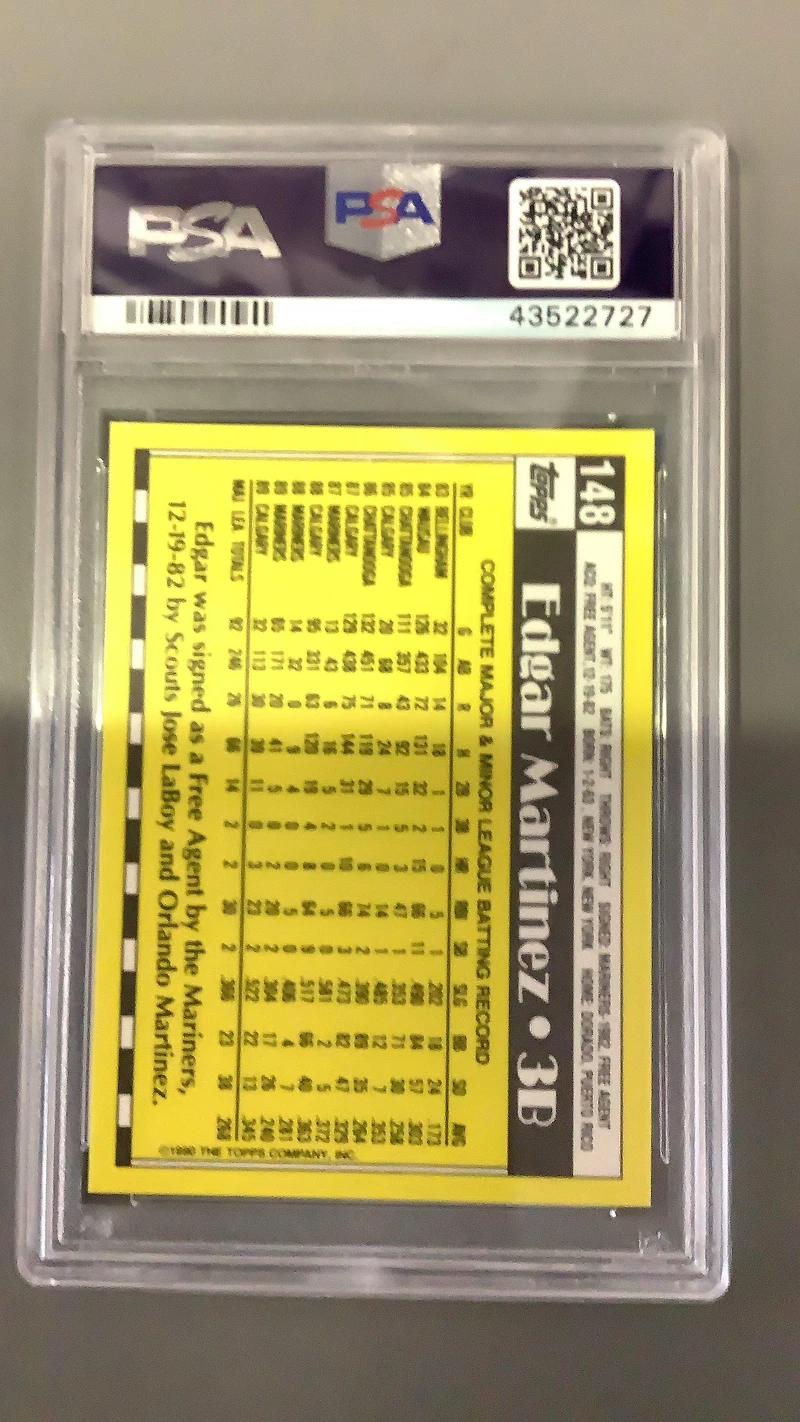 1990 Topps Tiffany 148 Edgar Martinez PSA 9