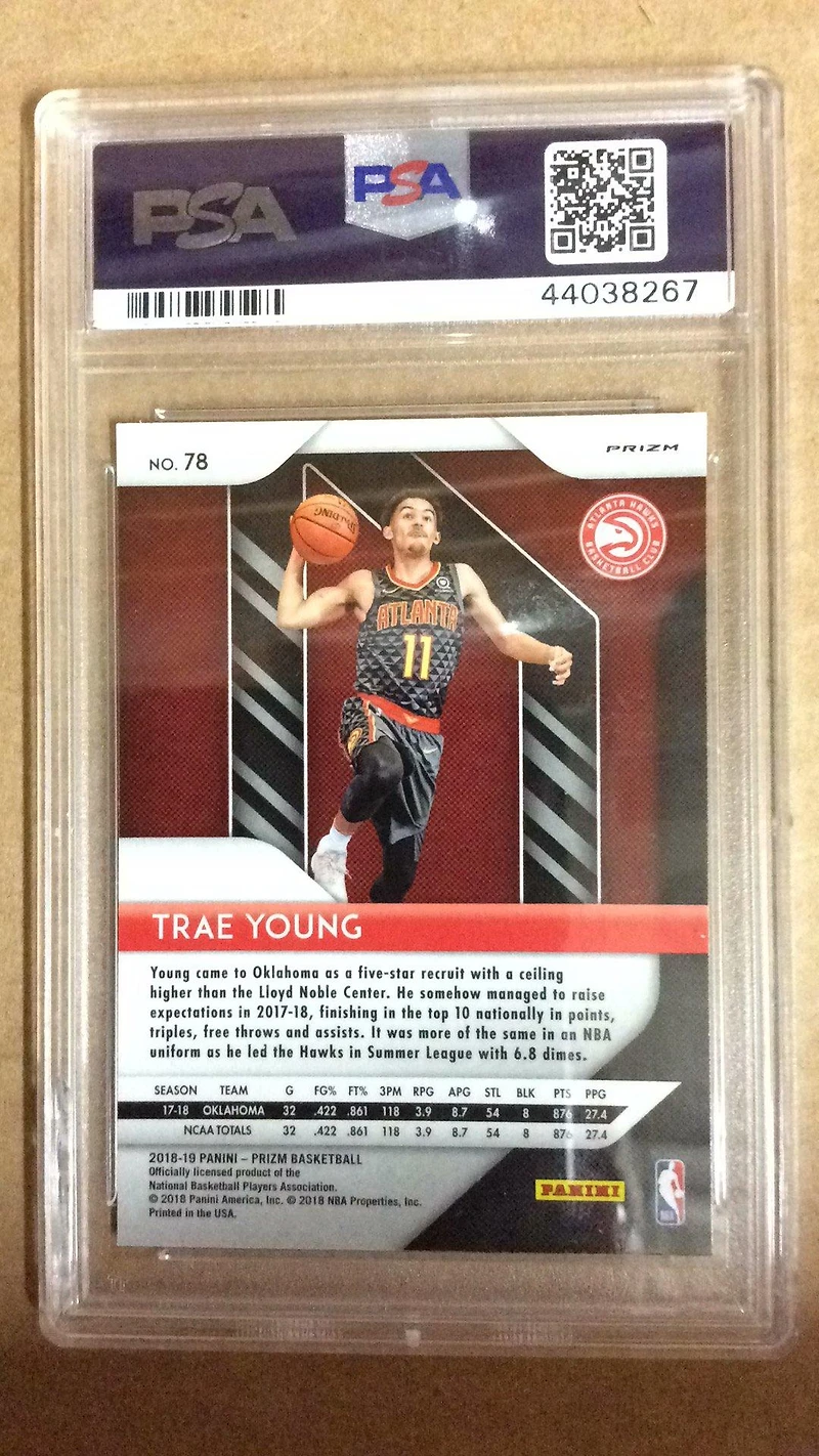 2018 Panini Prizm 78 Trae Young Pink Ice PSA 10