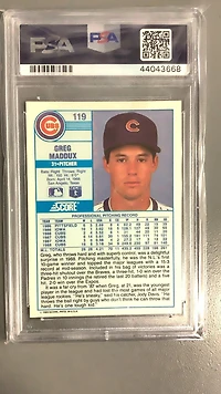 1989 Score 119 Greg Maddux PSA 8