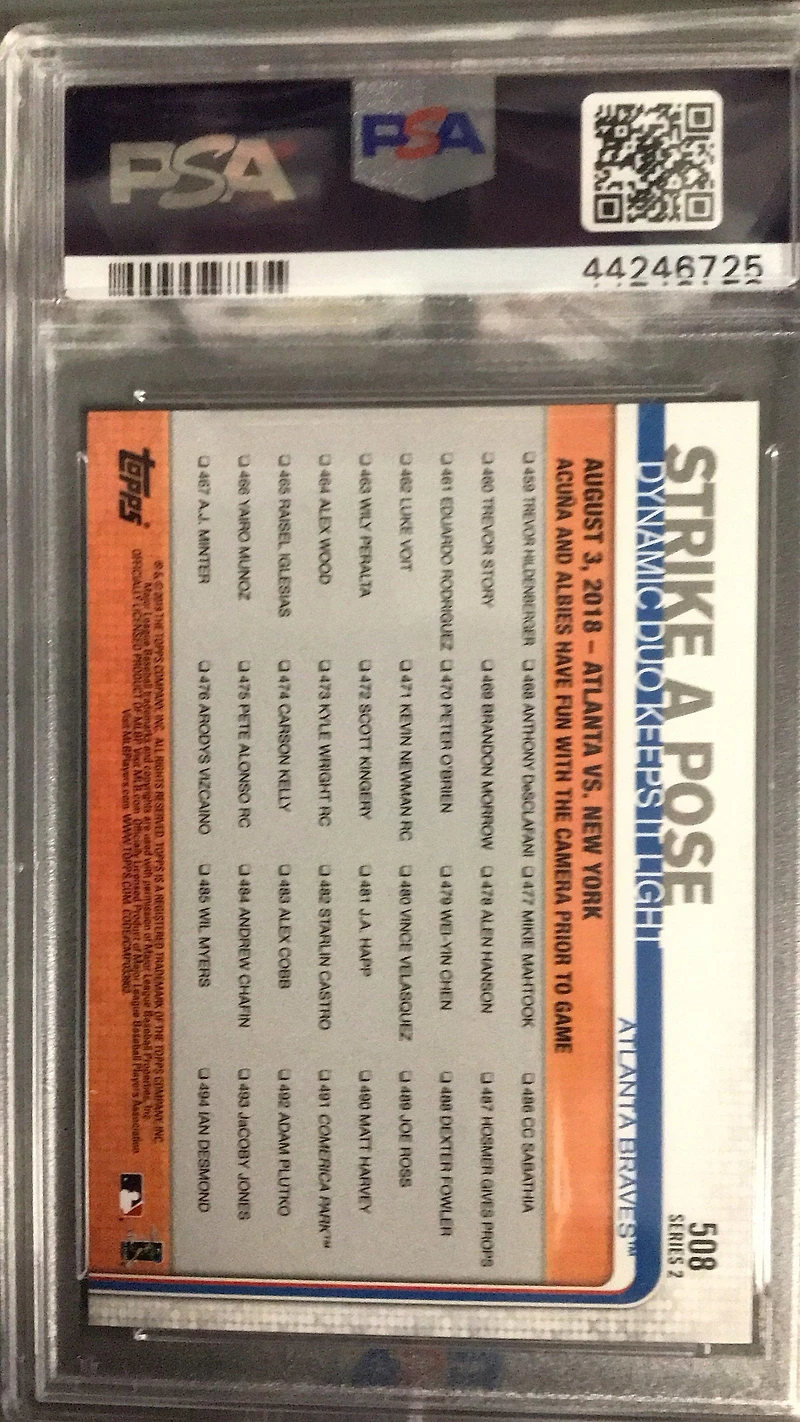 2019 Topps 508 Strike A Pose PSA 10