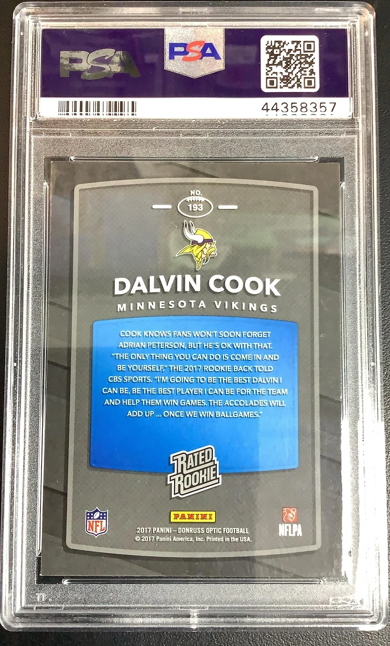 2017 Panini Donruss Optic 193 Dalvin Cook PSA 10