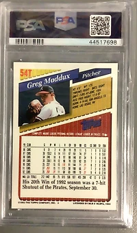 1993 Topps Traded 54t Greg Maddux PSA
