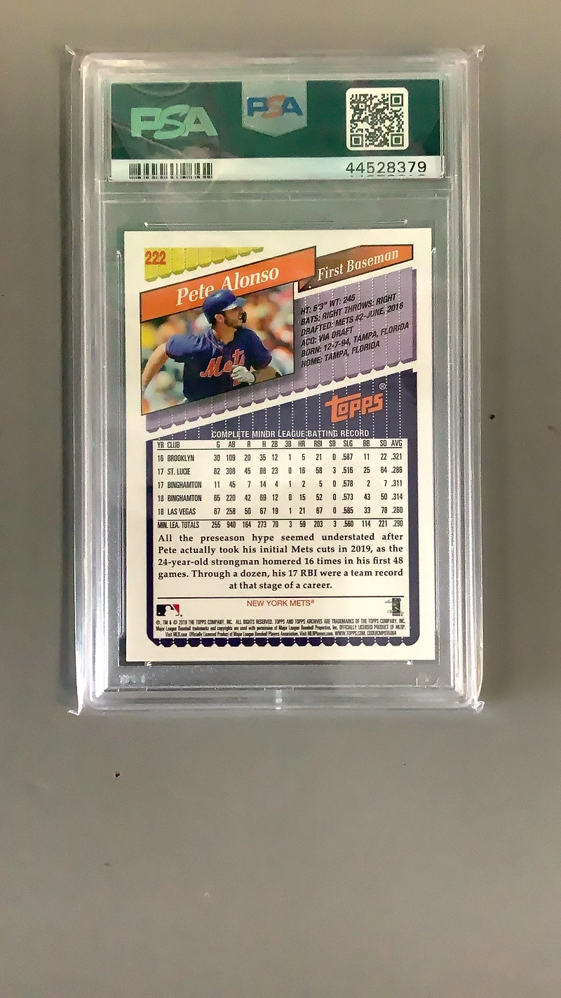 2019 Topps Archives 222 Pete Alonso PSA 10