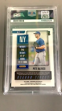 2019 Panini Chronicles Contenders Optic Season Ticket 1 Pete Alonso PSA 10