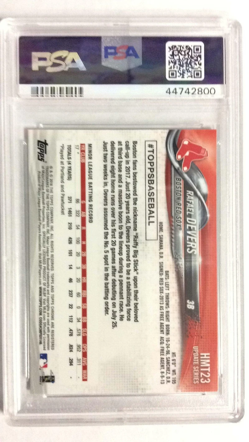 2018 Topps Chrome Update Hmt23 Rafael Devers PSA