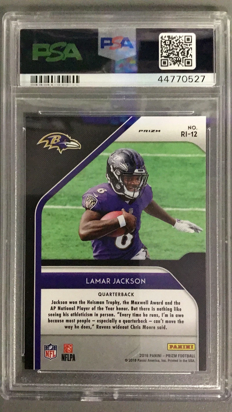 2018 Panini Prizm Rookie Introduction Ri-12 Lamar Jackson PSA