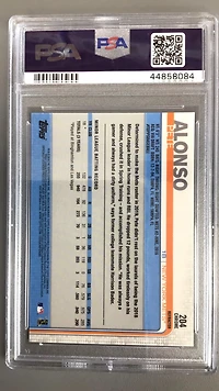 2019 Topps Chrome 204 Pete Alonso Pink Refractor PSA 10