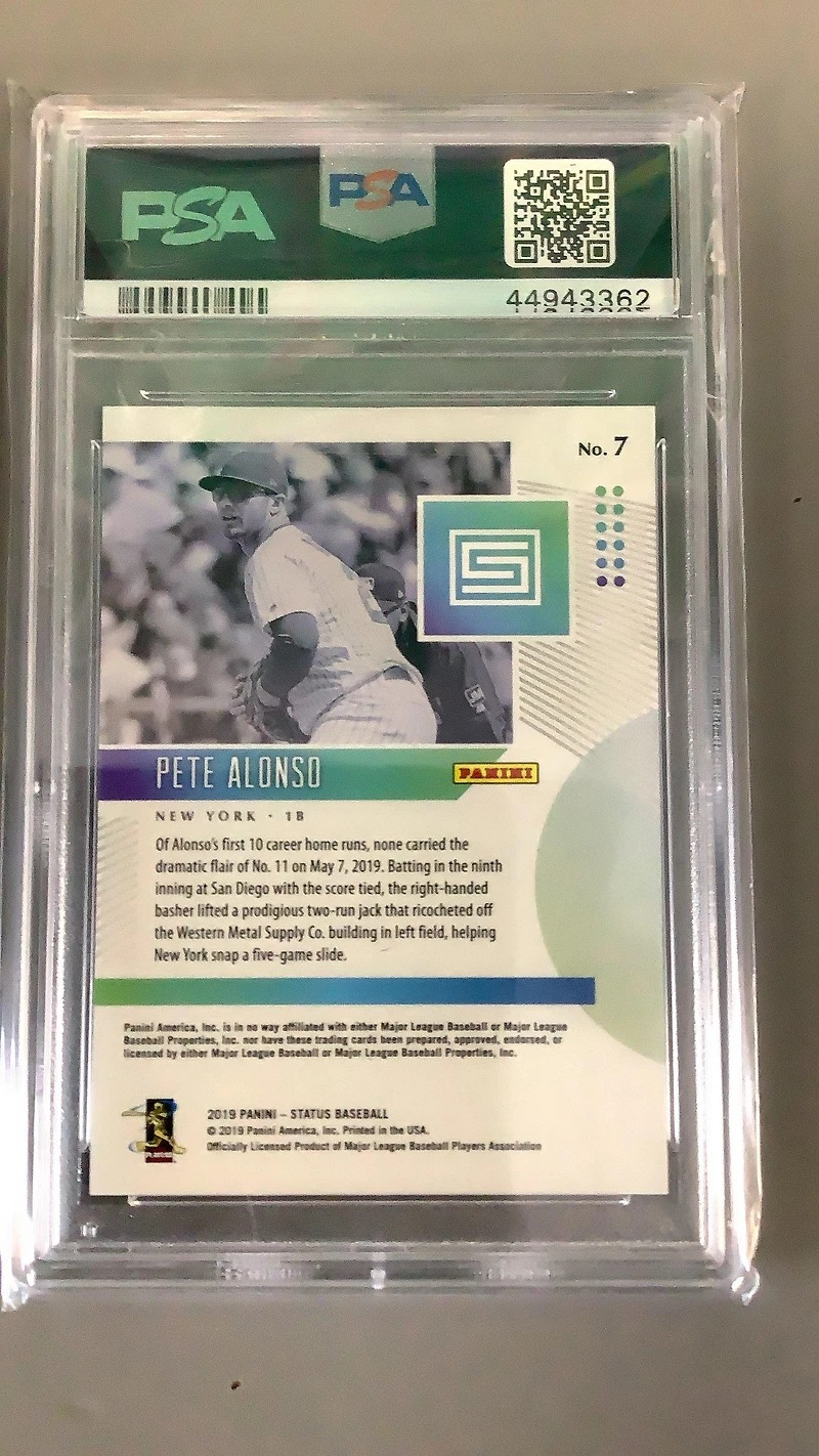 2019 Panini Chronicles Status 7 Pete Alonso PSA 10