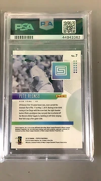 2019 Panini Chronicles Status 7 Pete Alonso PSA 10