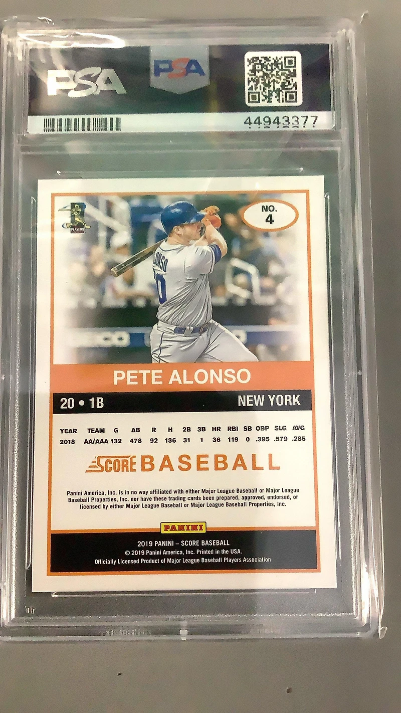 2019 Panini Chronicles Score 4 Pete Alonso PSA 10
