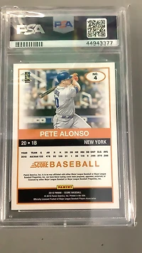 2019 Panini Chronicles Score 4 Pete Alonso PSA 10
