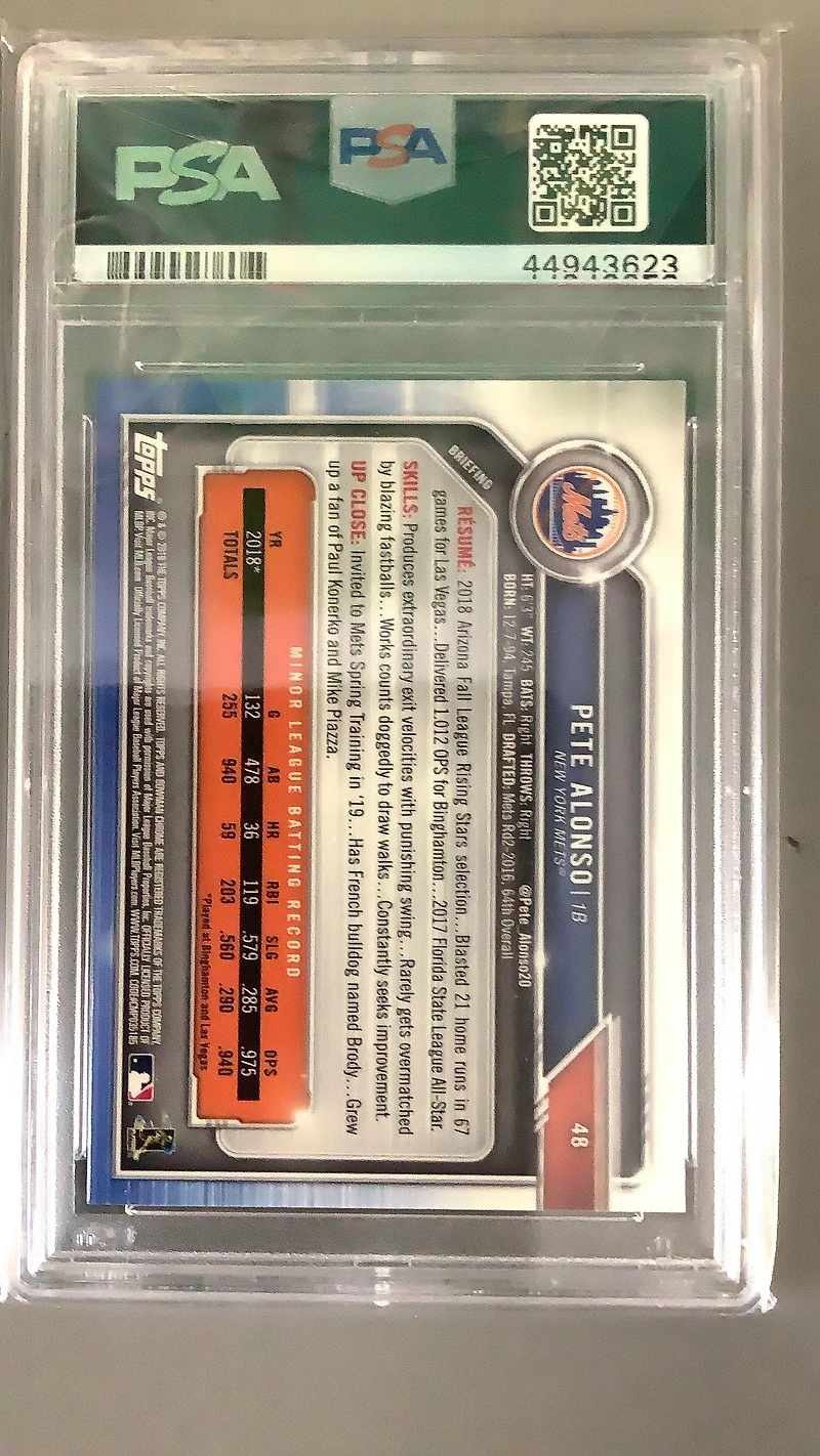 2019 Bowman Chrome 48 Pete Alonso PSA 10