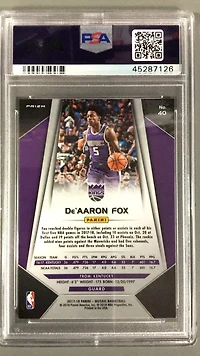 2017 Panini Prizm Mosaic 40 De'aaron Fox Blue PSA 9