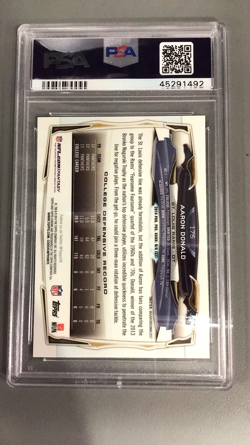 2014 Topps Chrome 175 Aaron Donald PSA