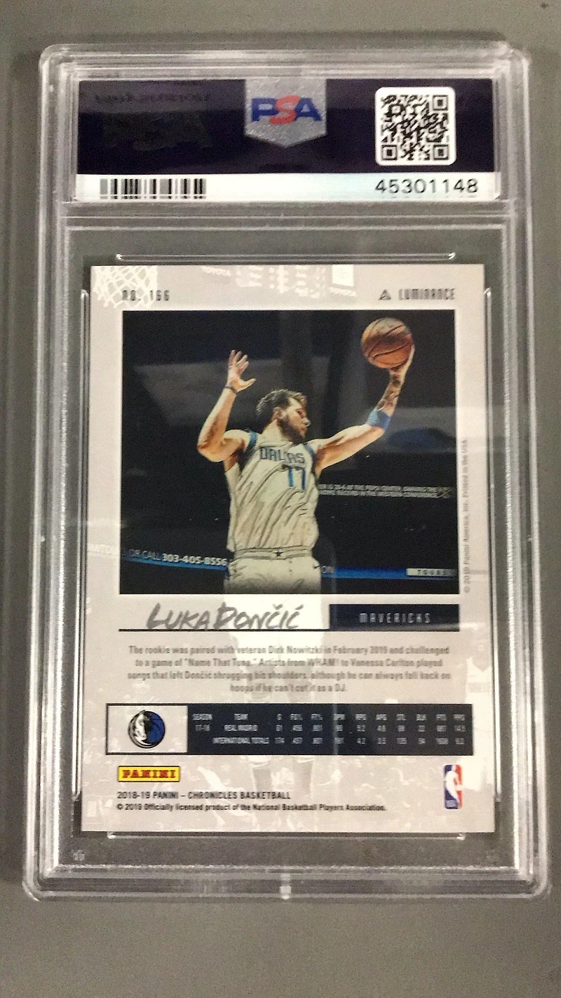 2018 Panini Chronicles 166 Luka Doncic PSA