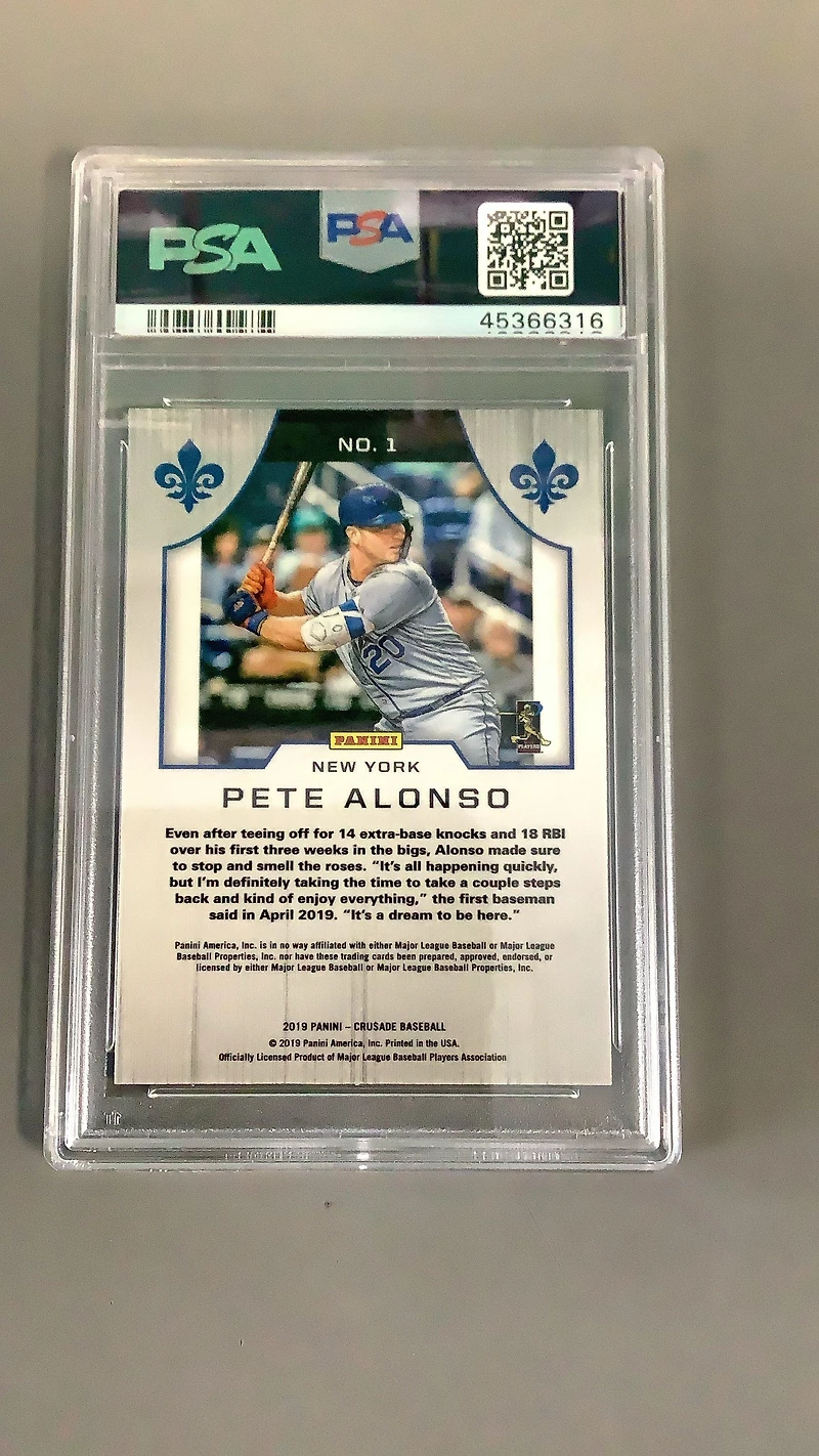 2019 Panini Chronicles Crusade 1 Pete Alonso PSA 10