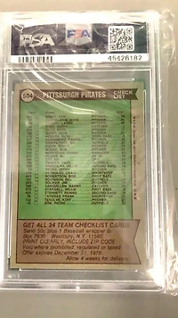 1976 Topps 504 Pirates Team PSA 9