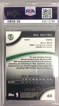 2007 Finest 44 Bill Russell Blue Refractor PSA 10