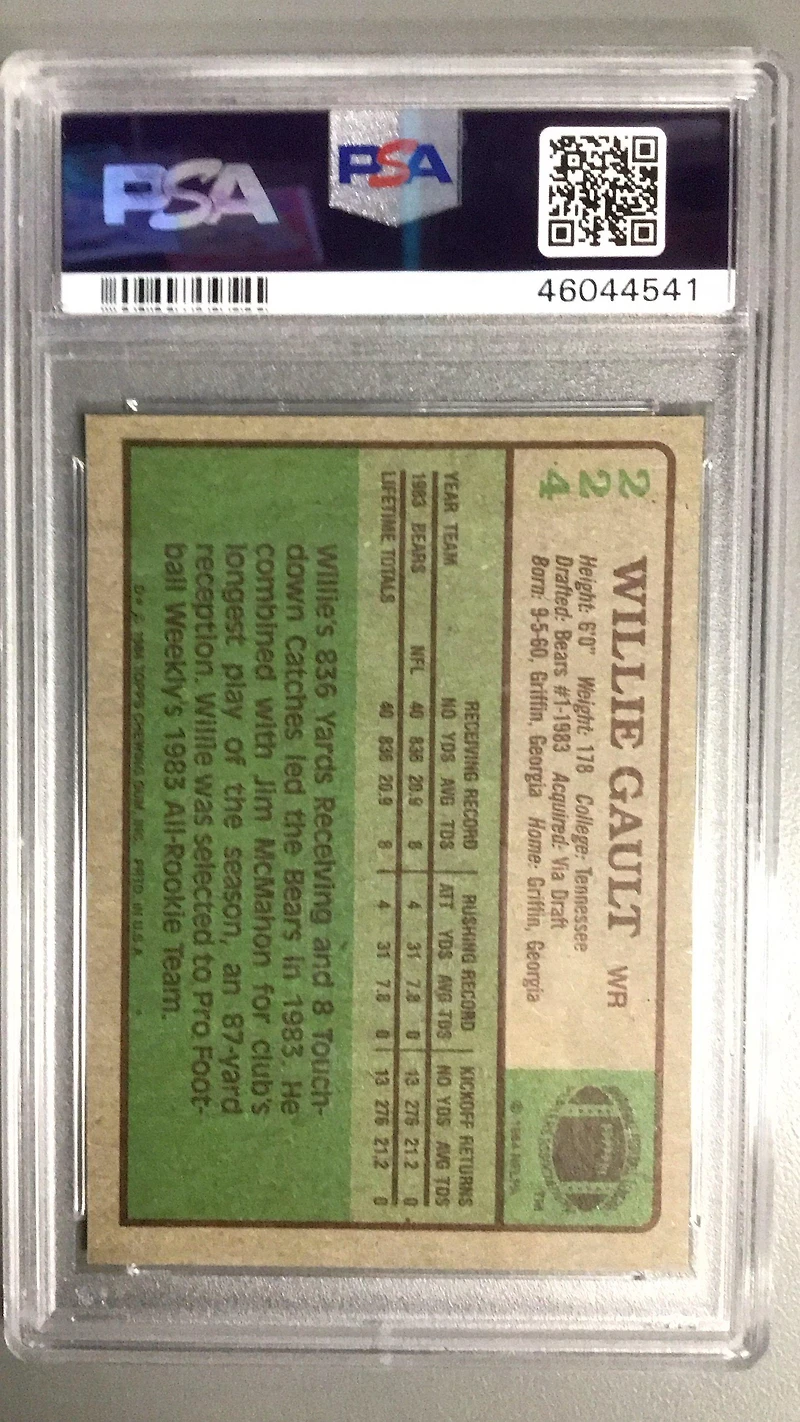 1984 Topps 224 Willie Gault PSA 9