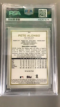 2019 Topps Gallery 24 Pete Alonso PSA 10