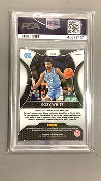 2019 Panini Prizm Draft Picks 8 Coby White Silver Prizm PSA 10