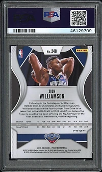 2019 Panini Prizm 248 Zion Williamson Silver Prizm PSA