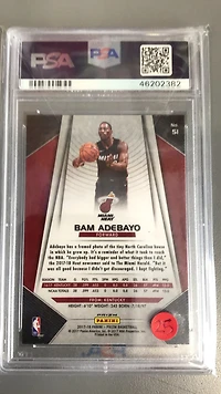 2017 Panini Prizm 51 Bam Adebayo Ruby Wave PSA 9