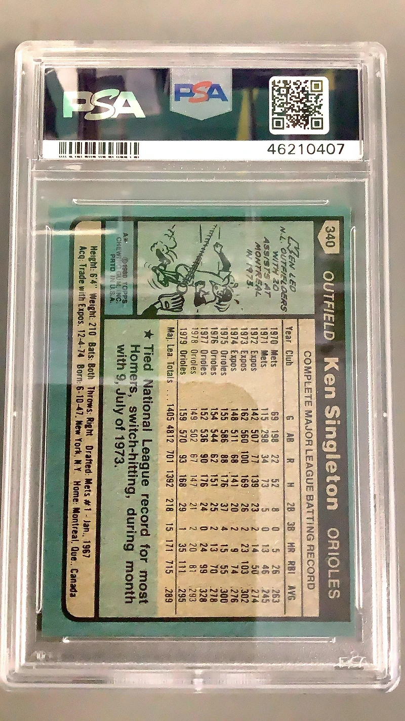 1980 Topps 340 Ken Singleton PSA 9