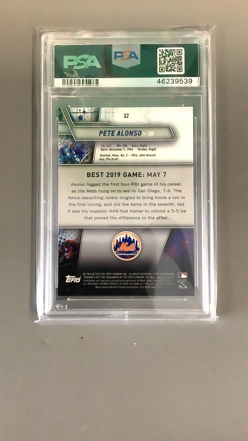 2019 Bowman's Best 32 Pete Alonso PSA 10
