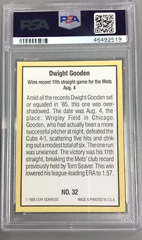 1985 Donruss Highlights 32 Dwight Gooden PSA 9