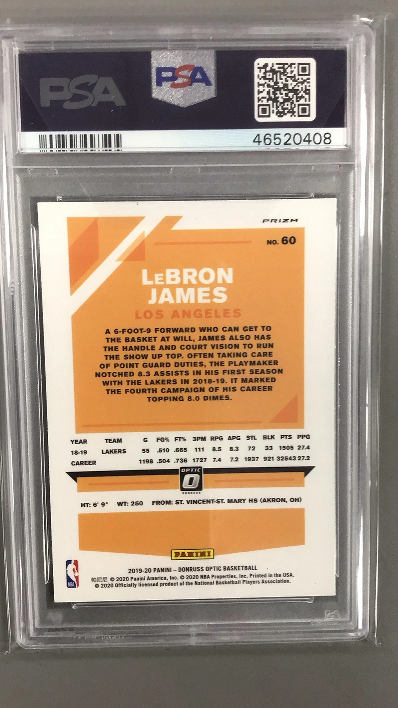 2019 Panini Donruss Optic 60 Lebron James PSA