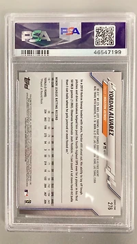 2020 Topps 276 Yordan Alvarez PSA 10