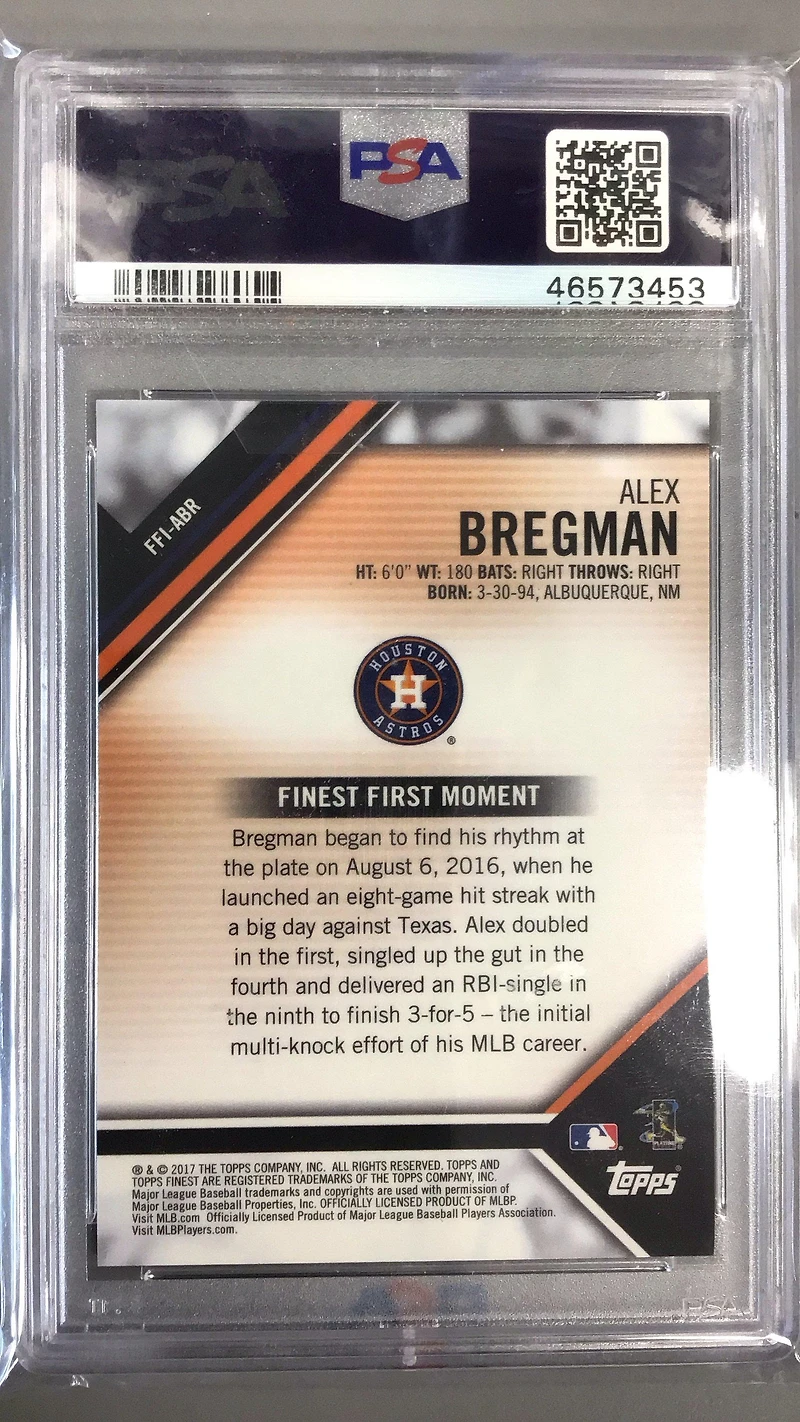 2017 Finest Finest Firsts Ffiabr Alex Bregman PSA 9