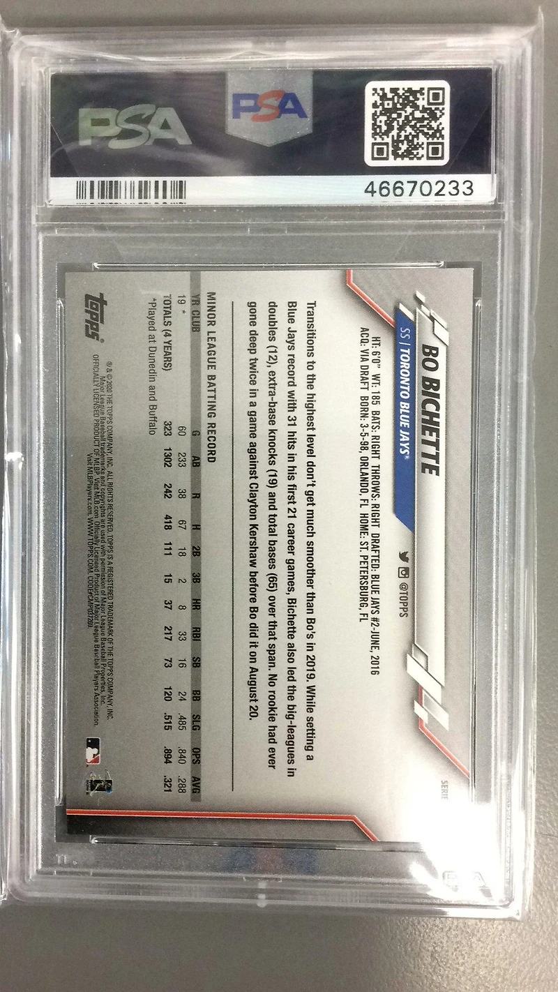 2020 Topps 78 Bo Bichette PSA