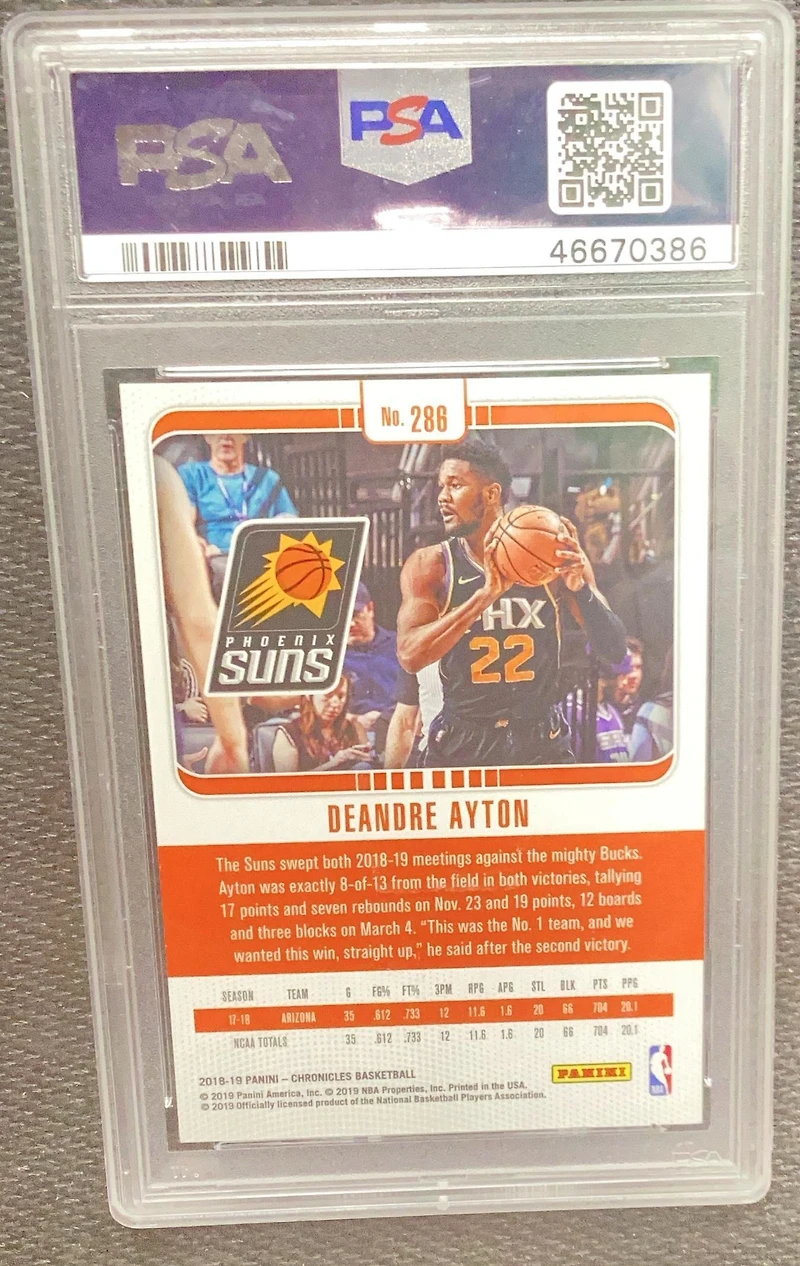 2018 Panini Chronicles 286 Deandre Ayton Blue PSA 9
