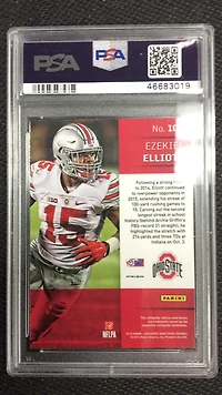 2016 Panini Prizm Collegiate Draft Picks 105 Ezekiel Elliott Blue Prizm PSA 10