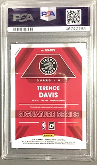 2019 Panini Donruss Optic Signature Series Tdv Terence Davis Holo PSA 10