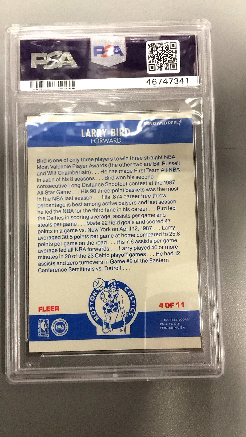 Fleer Sticker Larry Bird PSA 8