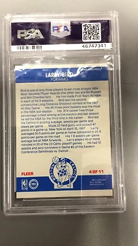 Fleer Sticker Larry Bird PSA 8