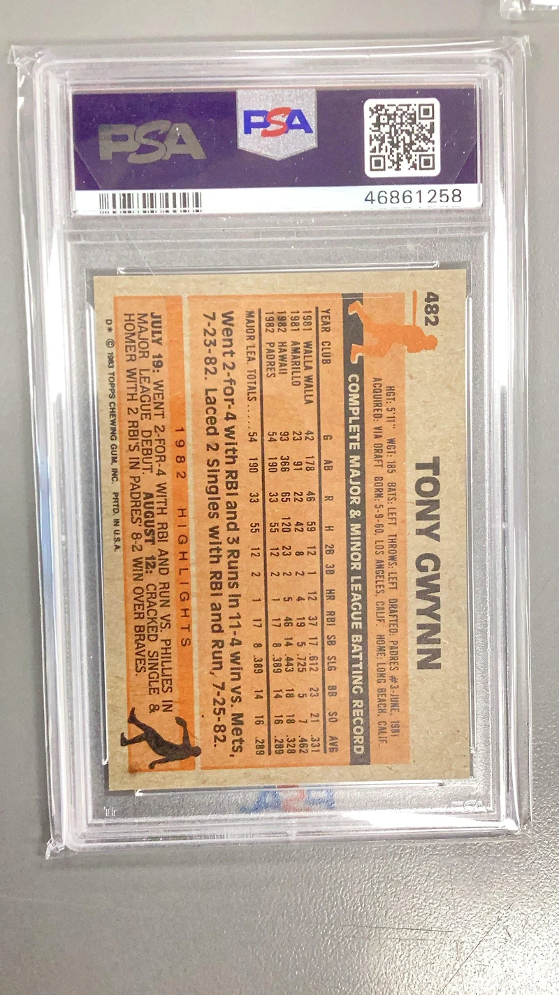 1983 Topps 482 Tony Gwynn PSA