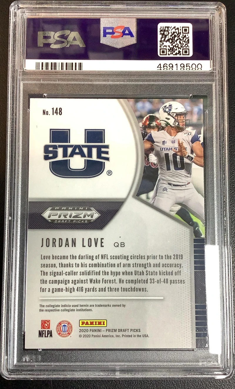 2020 Panini Prizm Draft Picks 148 Jordan Love PSA 10