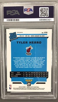 2019 Panini Donruss Optic 172 Tyler Herro Fanatics PSA 9