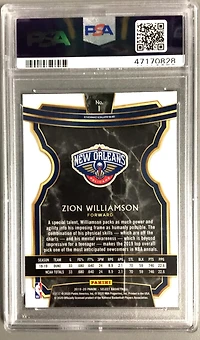 2019 Panini Select 1 Zion Williamson PSA 10