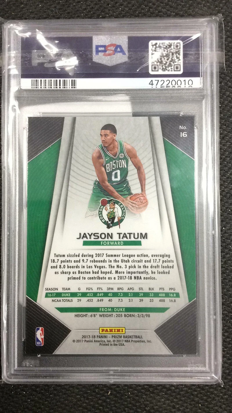 2017 Panini Prizm 16 Jayson Tatum PSA